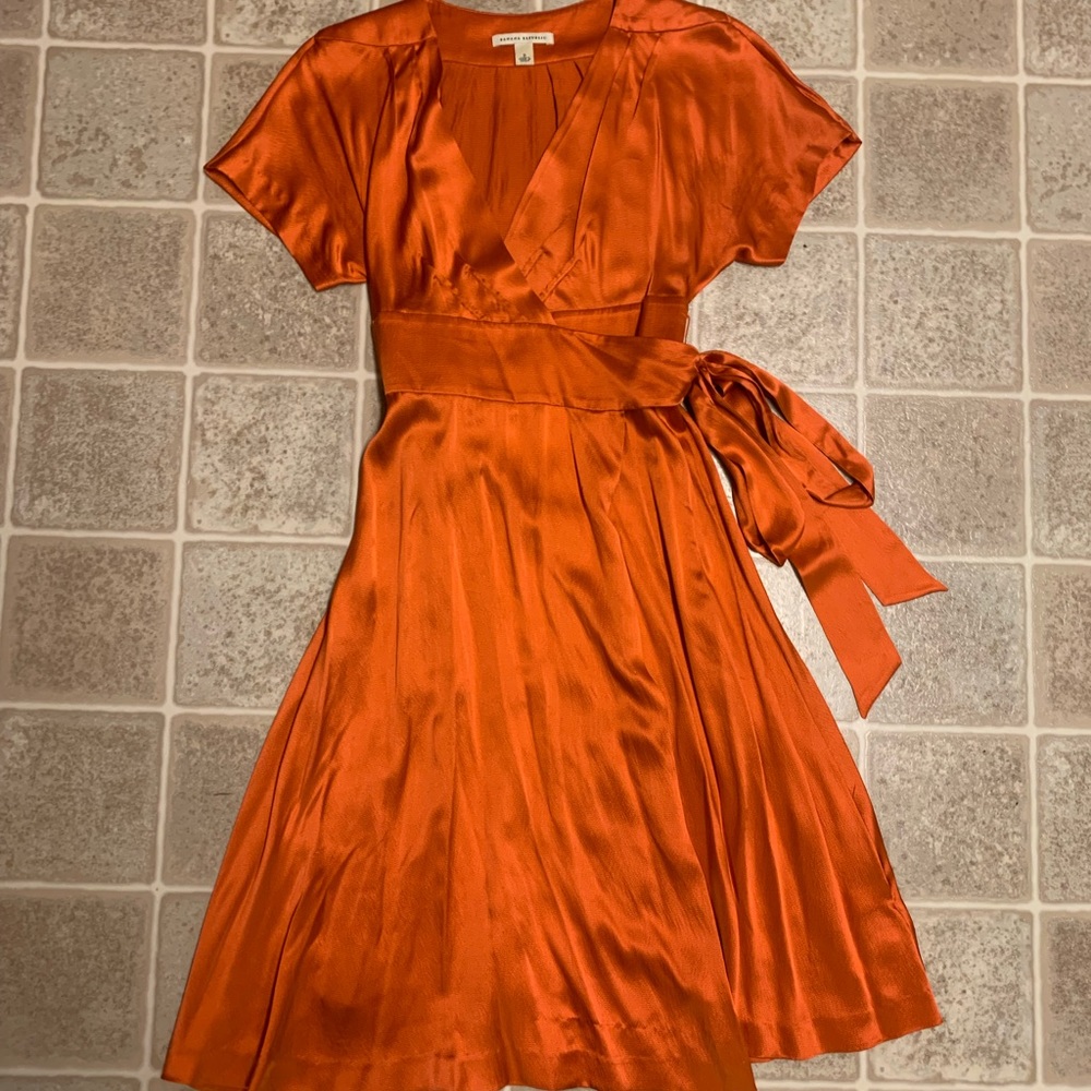 Satin wrap around dress